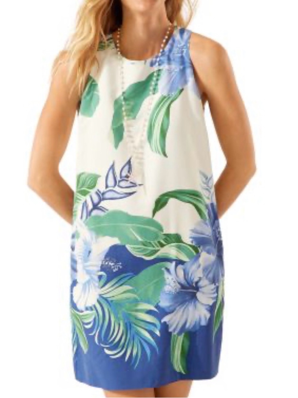 Floridian Floral sleeveless shift dress